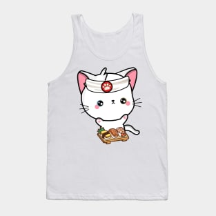 Sushi Chef Cute Angora Cat Tank Top